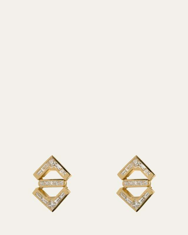 18K Yellow Gold Glow Diamond Earrings